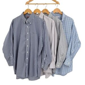 Hamilton Dress Shirts Mens XXL Lot of 4 Button Down Long Sleeve Plaid‎ Gingham